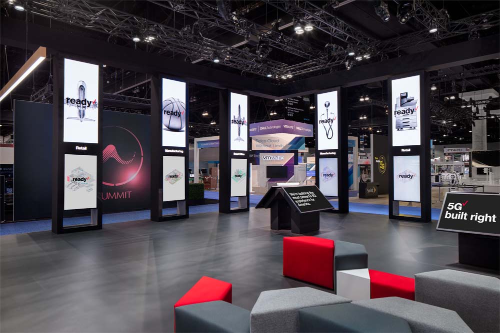 Verizon 5g booth at the Los Angeles Mobile World Congress Americas photographed by Mark A Steele Photography Inc