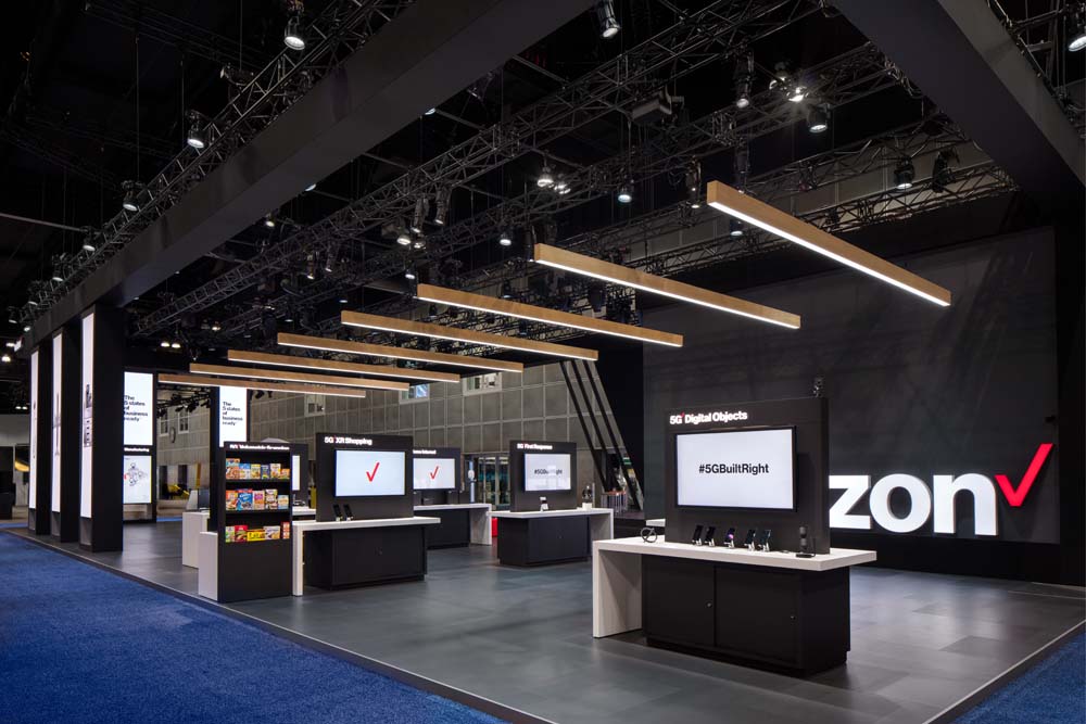 Verizon 5g booth at the Los Angeles Mobile World Congress Americas photographed by Mark A Steele Photography Inc