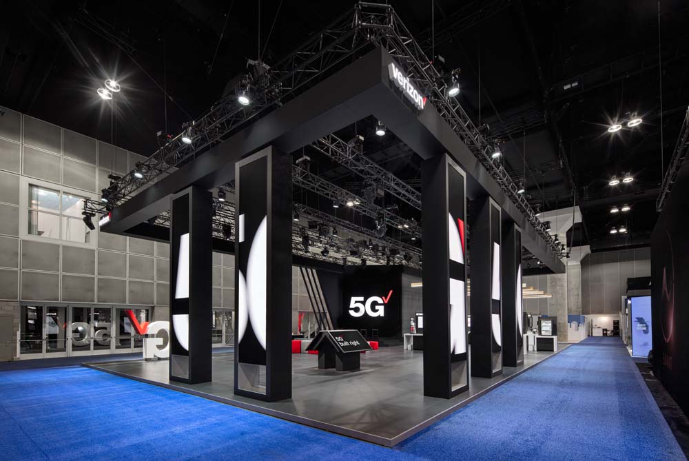 Verizon 5g booth at the Los Angeles Mobile World Congress Americas photographed by Mark A Steele Photography Inc