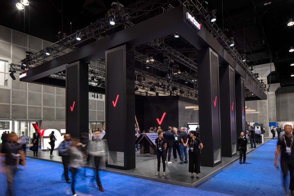 Verizon 5g booth at the Los Angeles Mobile World Congress Americas photographed by Mark A Steele Photography Inc