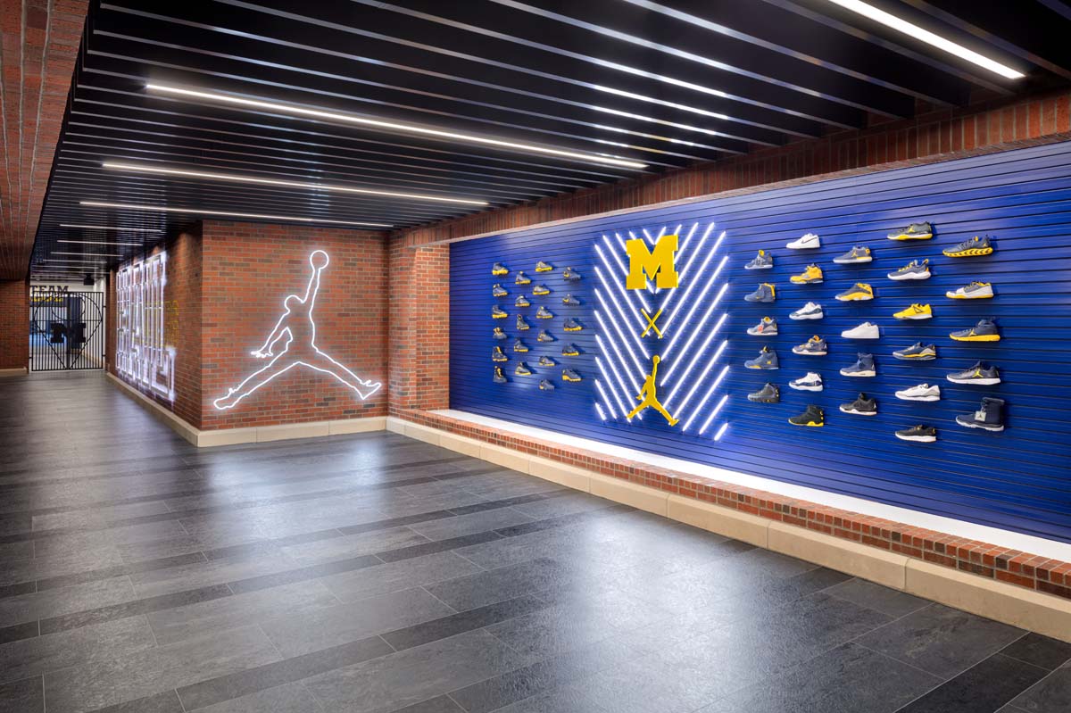 University of Michigan – Schembechler Hall Football Performance Center Renovation photography by Mark Steele Photography