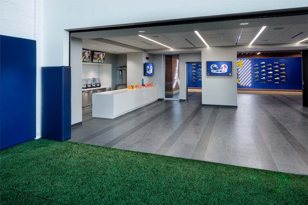University of Michigan – Schembechler Hall Football Performance Center Renovation photography by Mark Steele Photography