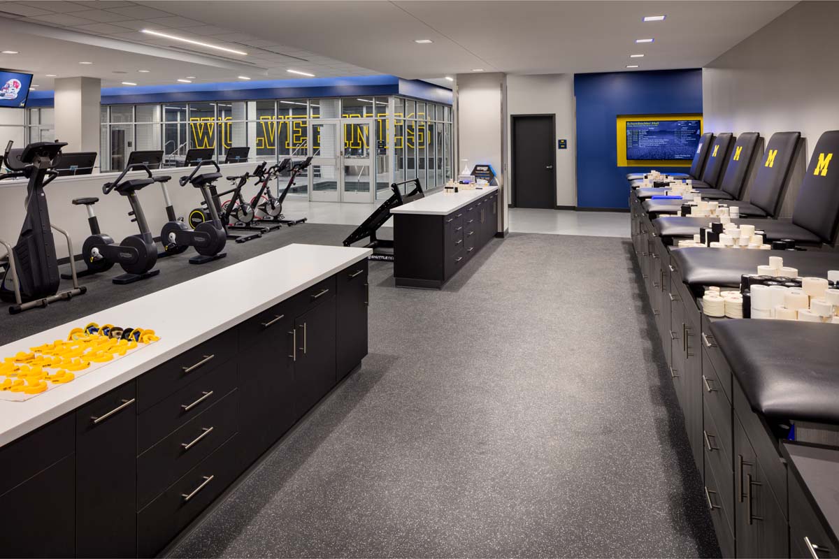 University of Michigan – Schembechler Hall Football Performance Center Renovation photography by Mark Steele Photography