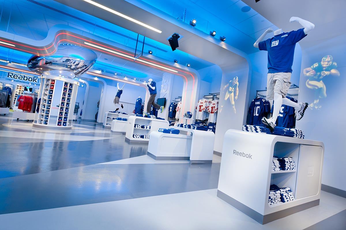 Reebok Teamstore at the Meadowlands photographed by Mark Steele Photography Inc.