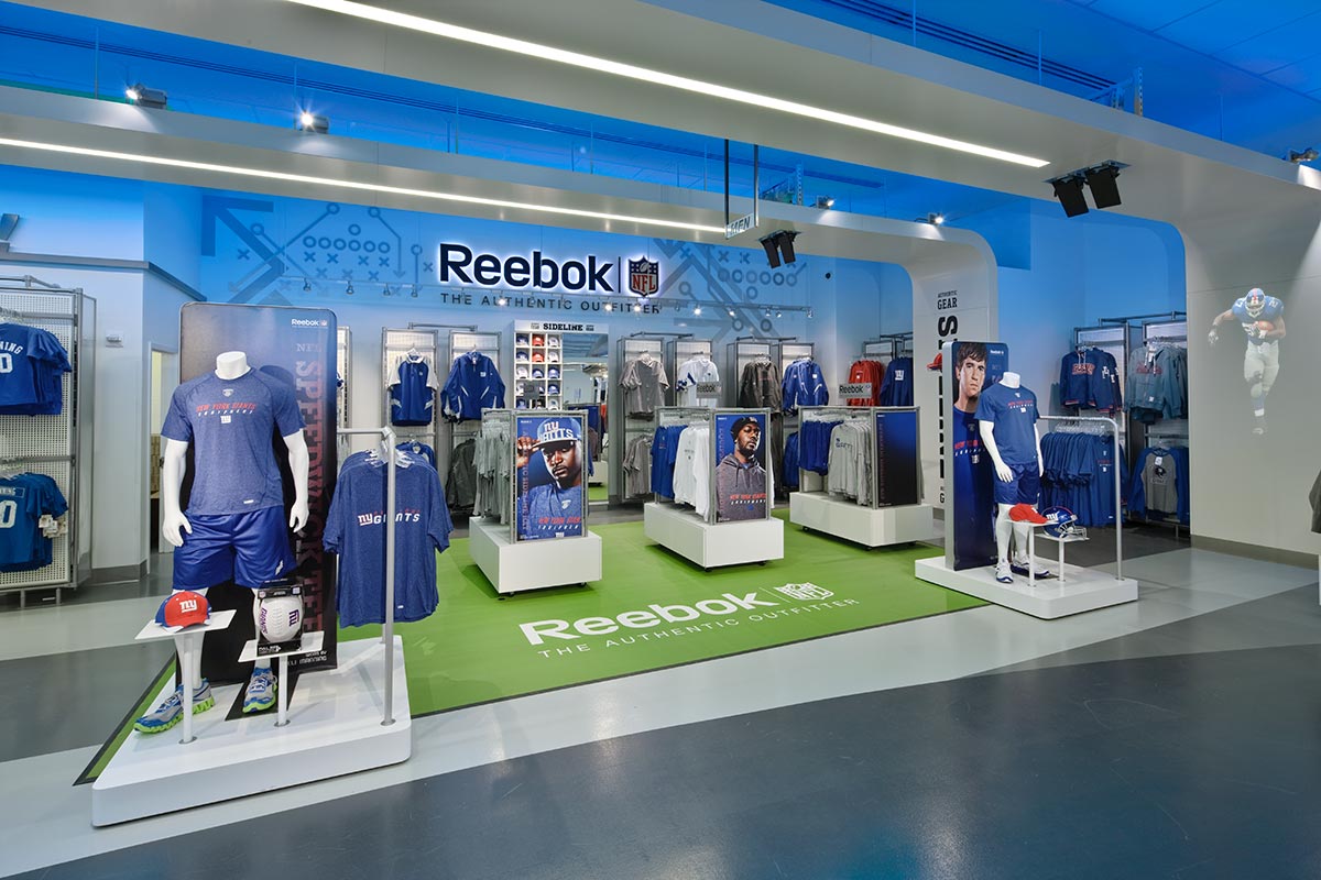 Reebok Teamstore at the Meadowlands photographed by Mark Steele Photography Inc.