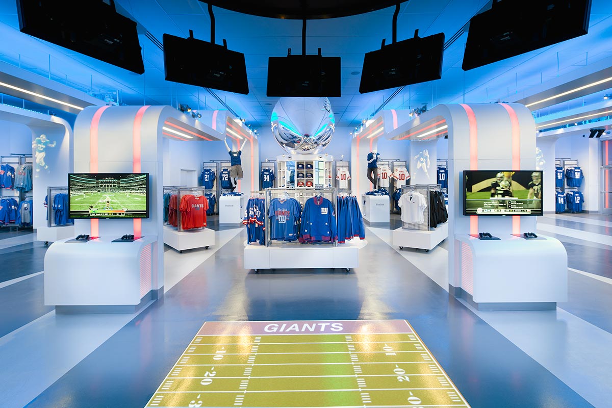 Reebok Teamstore at the Meadowlands photographed by Mark Steele Photography Inc.