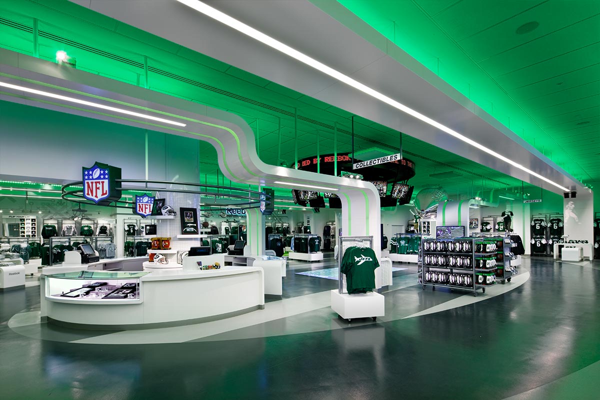 Reebok Teamstore at the Meadowlands photographed by Mark Steele Photography Inc.