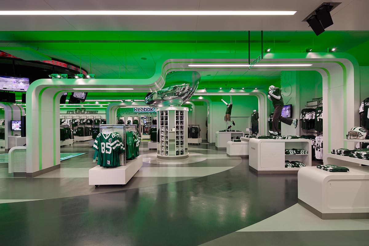 Reebok Teamstore at the Meadowlands photographed by Mark Steele Photography Inc.