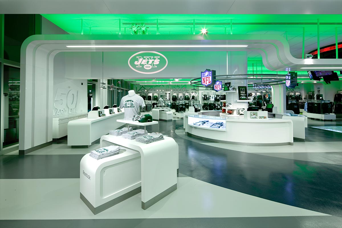 Reebok Teamstore at the Meadowlands photographed by Mark Steele Photography Inc.