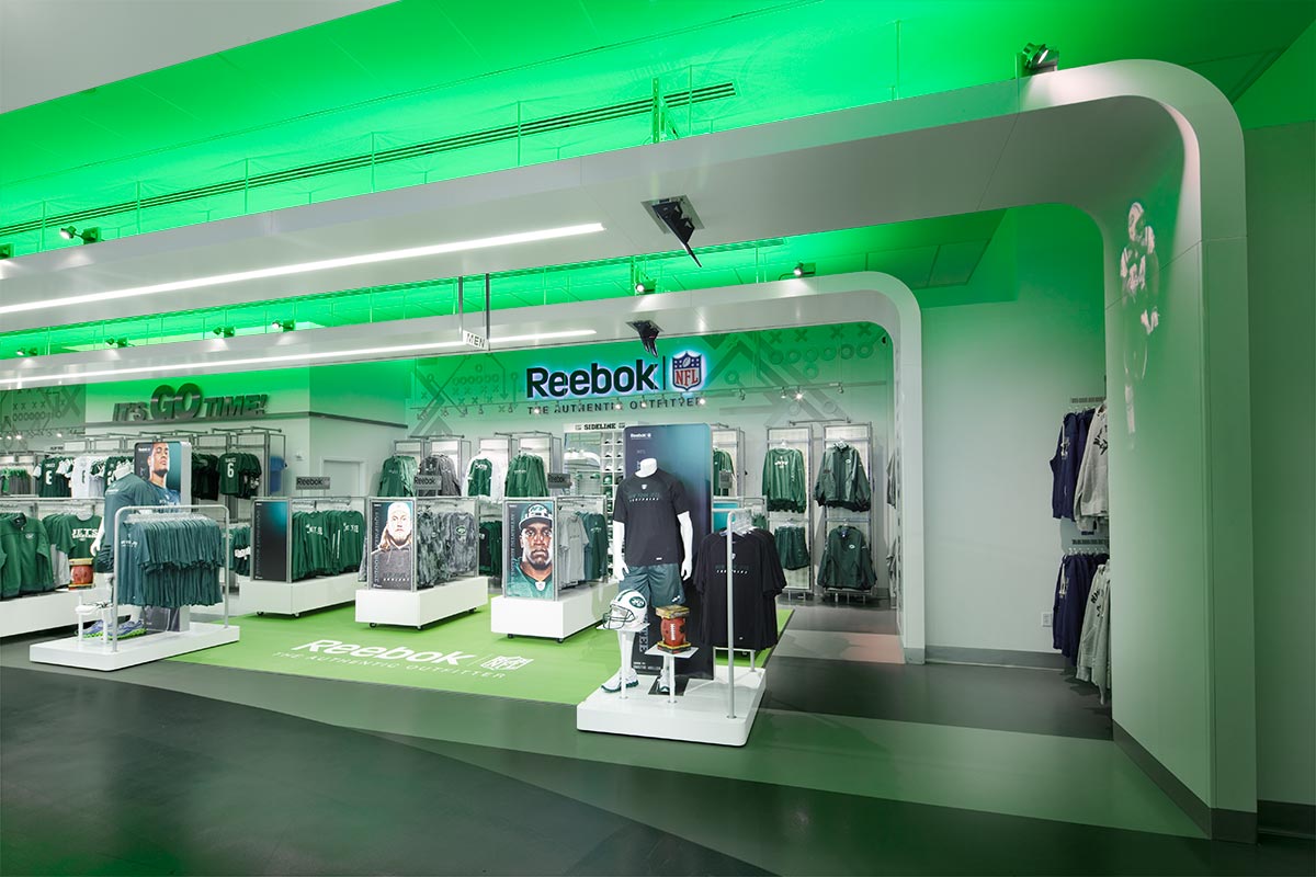 Reebok Teamstore at the Meadowlands photographed by Mark Steele Photography Inc.